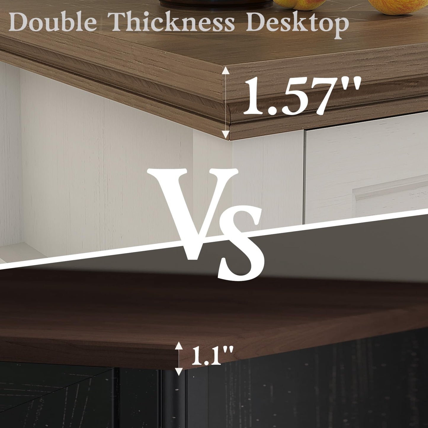 Vipbear 65" Large Sideboard Buffet Cabinet, Farmhouse Kitchen Sideboard Cabinet Buffet with Storage 3 Drawers, Coffee Wine Bar Cabinet with Storage for Living Room, Kitchen, White