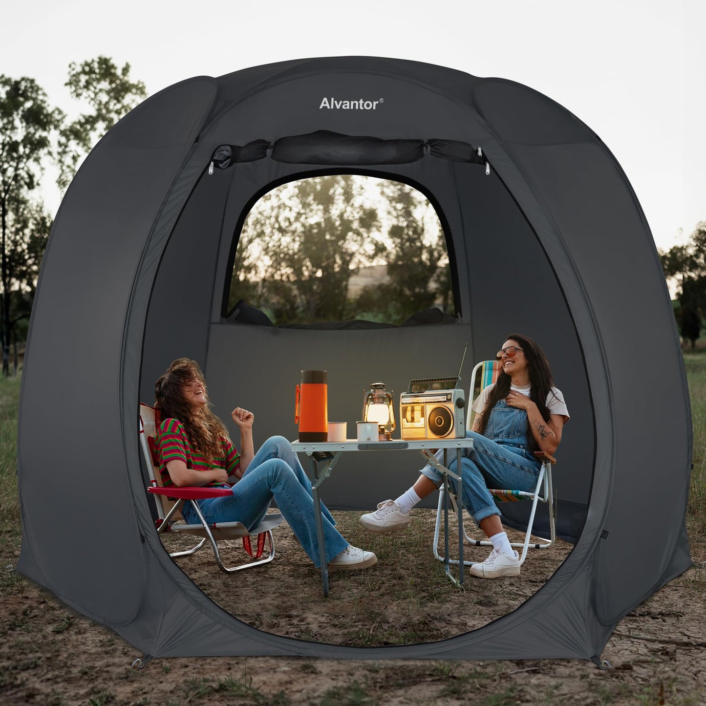 Alvantor Pop Up Screen Tent House Room Instant Outdoor Camping Canopy Sun Shelter Gazebo for Patio, Backyard & Deck, Privacy Tent(2-10 People, 8'x8' 10'x10' 12'x12')