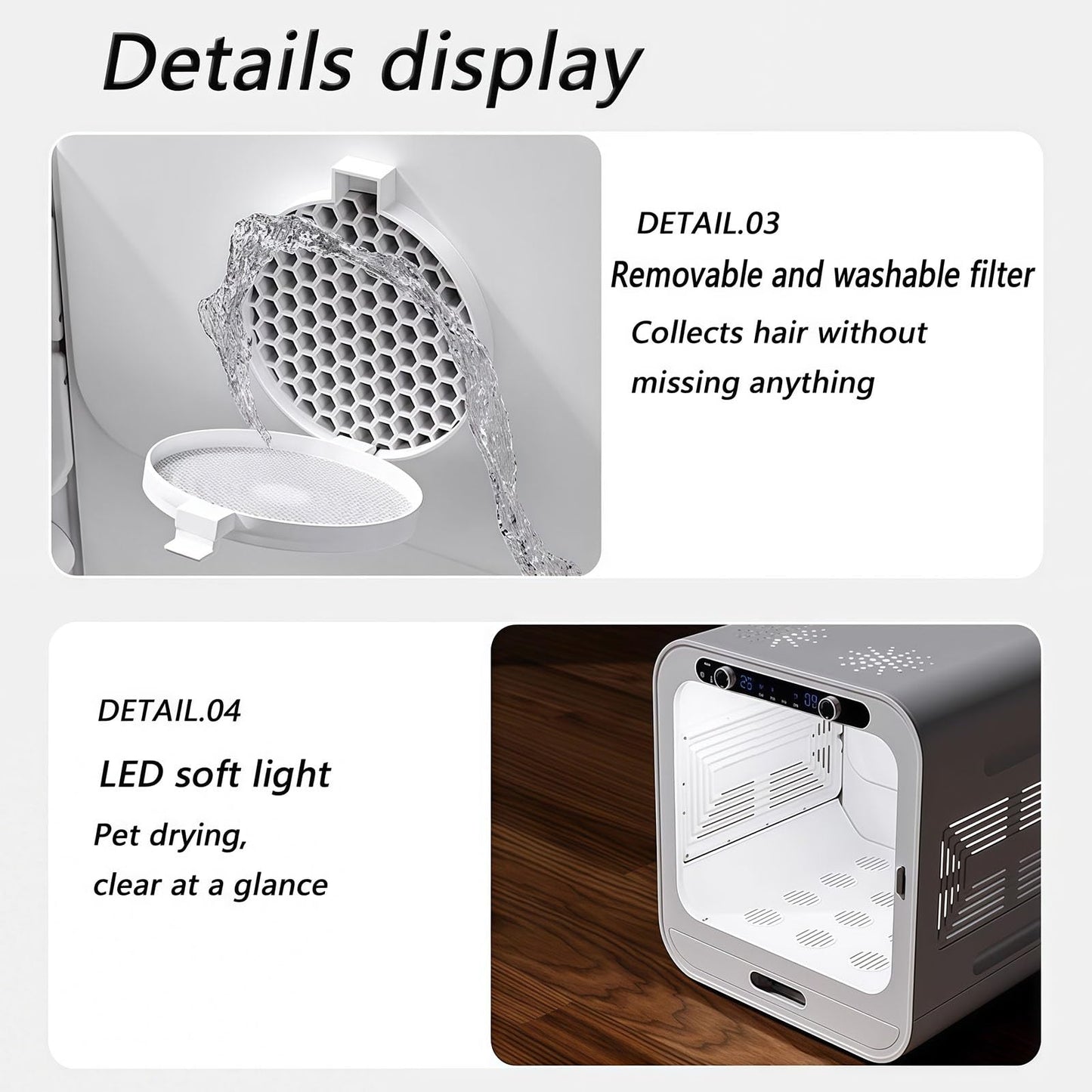 WENMEE Automatic Pet Dryer Box - Ultra Quiet, Manual Temperature Control, Efficient Hair Dryer for Dogs and Cats