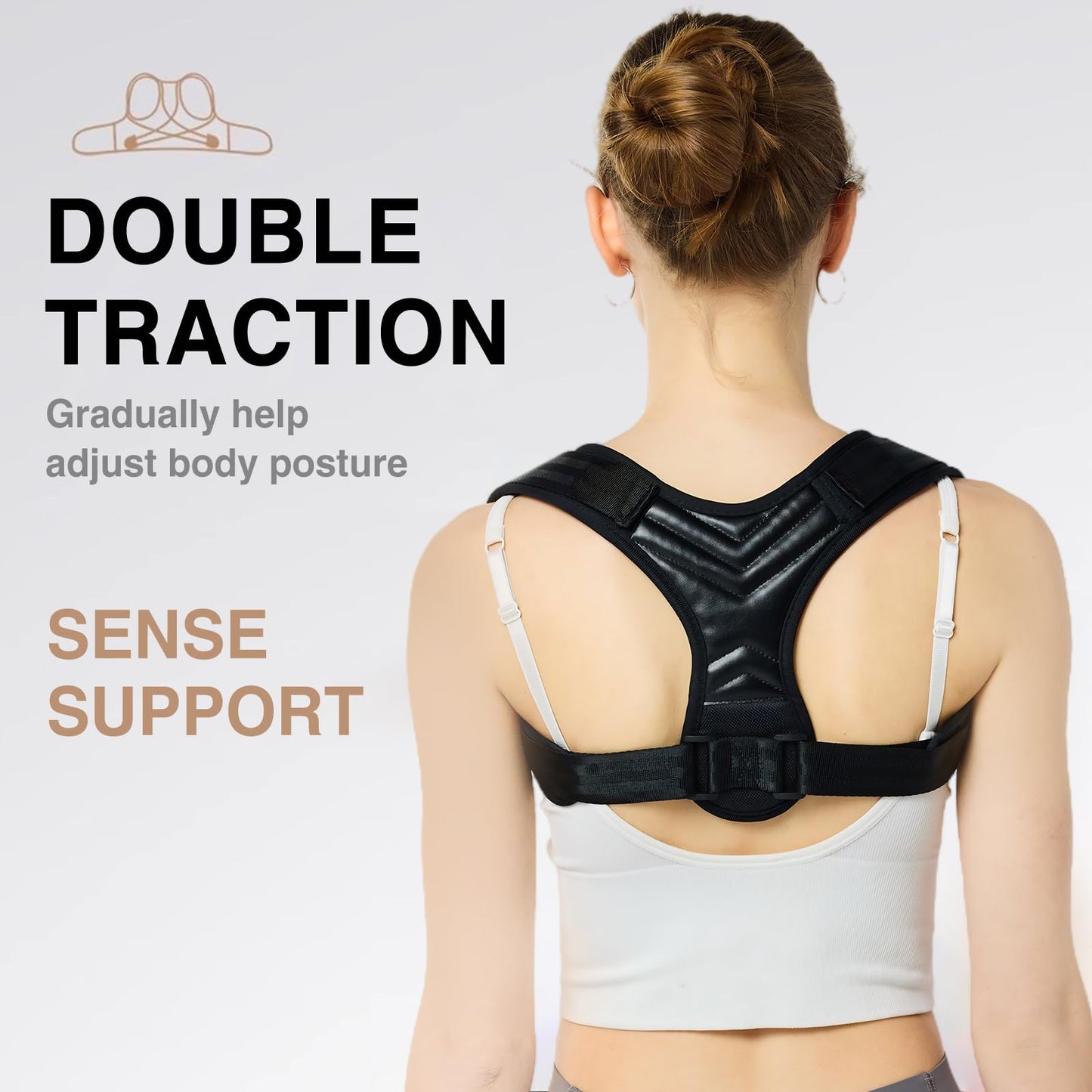 YUNYILAN Posture Corrector for Women and Men - Adjustable Shoulder Back Brace - Upper Back Pain Relief, Improve Posture Correct Hunchback Slouching Kyphosis Invisible Under Clothes