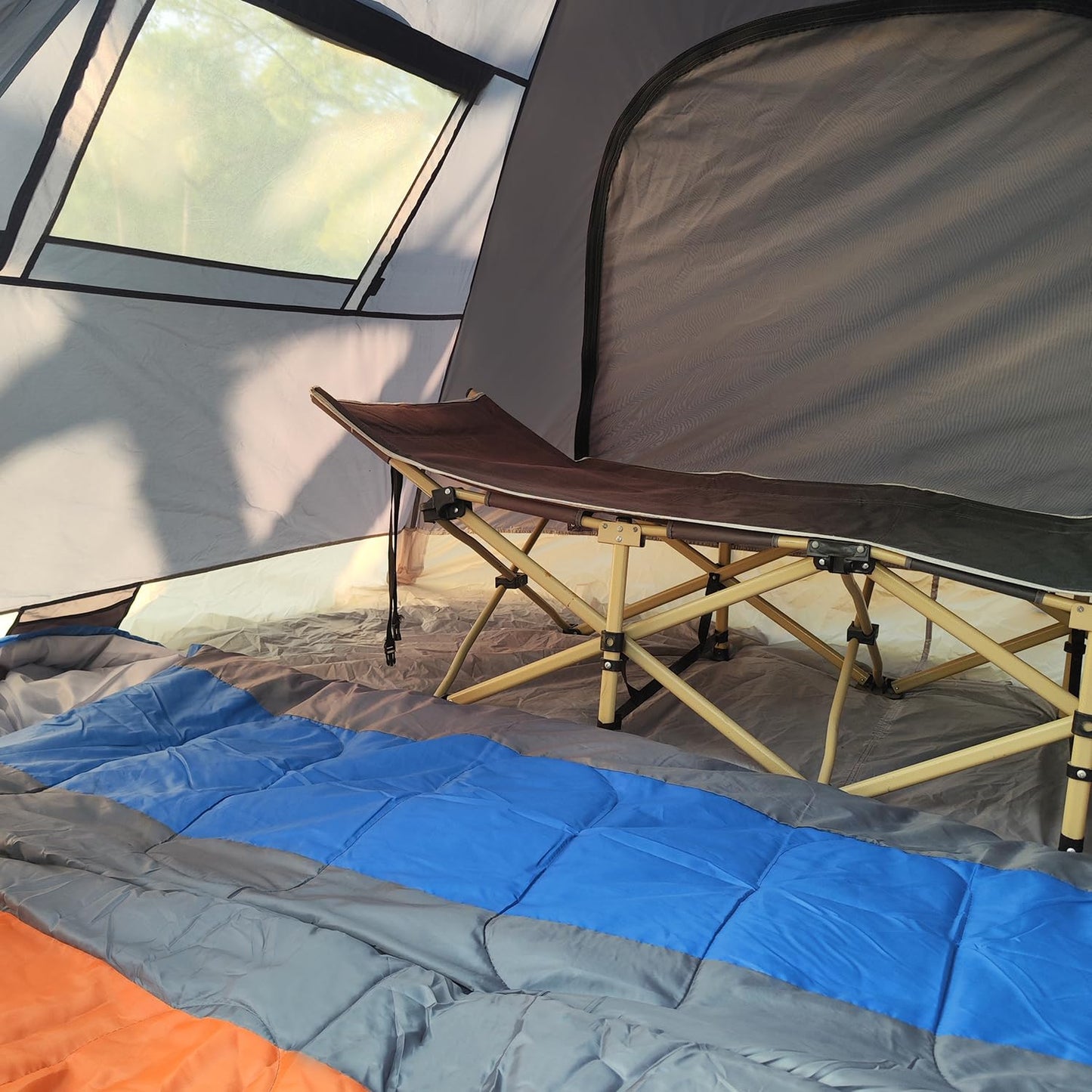 1/2/3/4 Person Pop-Up Camping Tent, Instant Setup Family Tent with Double Layer & Large Mesh Windows, Portable for Hiking, Backpacking & Outdoor Adventures, Waterproof & Windproof