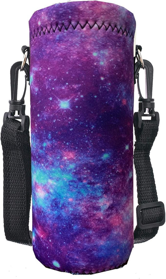 Water Bottle Sling Case Bag Carrier Holder - 500ML 750ML 1000ML Neoprene Water Bottle Sleeve Cooler Cover Pouch with Adjustable Shoulder Strap for Men Women Travel Camping Walking Hiking Running