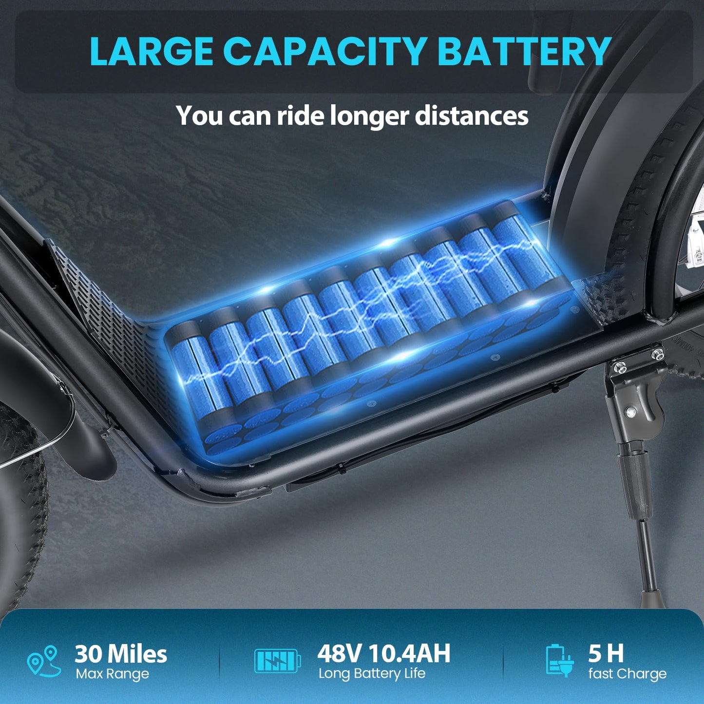Caroma 819W Foldable Electric Scooter Adults, 20" Fat Tire Electric Bike with 500Wh Battery, Up to 30Miles & 20MPH, Adult Electric Bicycles for Commuting with Basket&Adjustable Seat（Black）