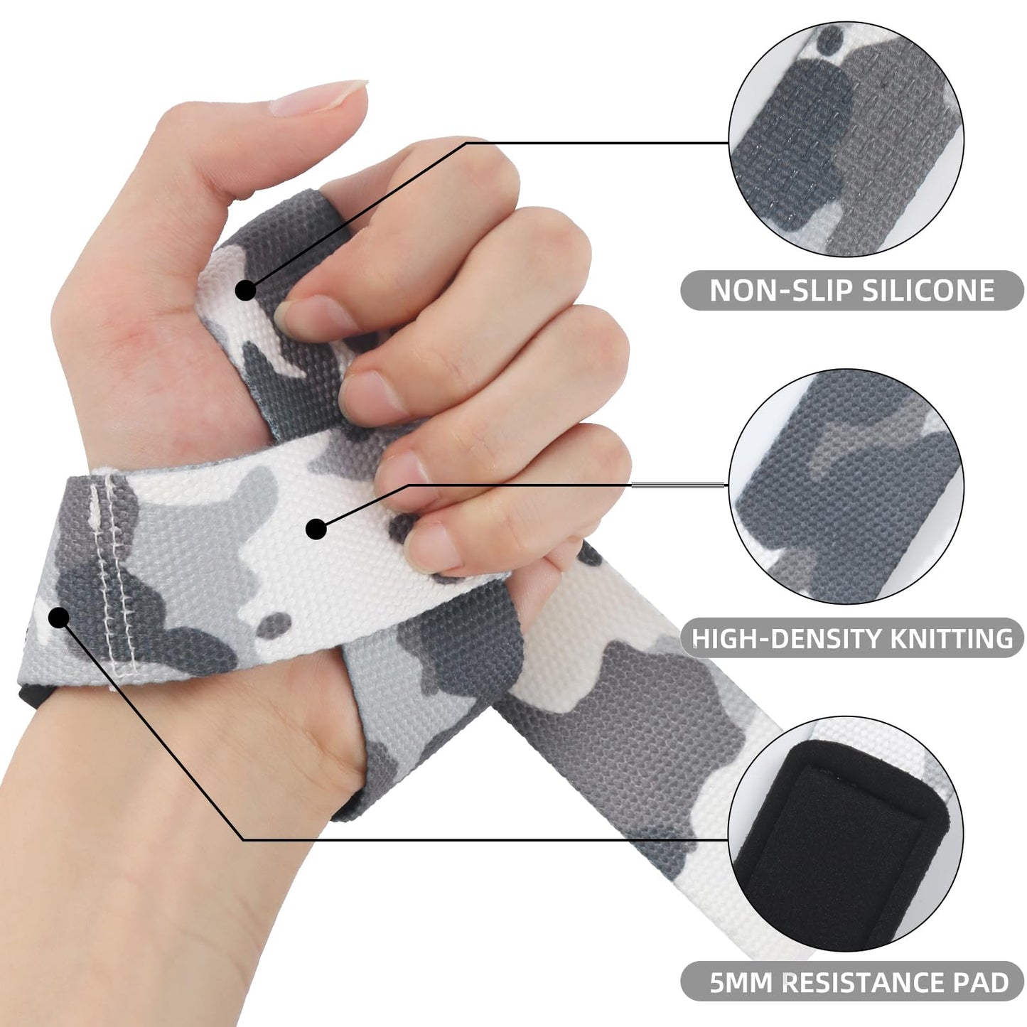 SKDK Cotton Hard Pull Wrist Lifting Straps Grips Band-Deadlift Straps with Neoprene Cushioned Wrist Padded and Anti-Skid Silicone - for Weightlifting, Bodybuilding, Xfit, Strength Training