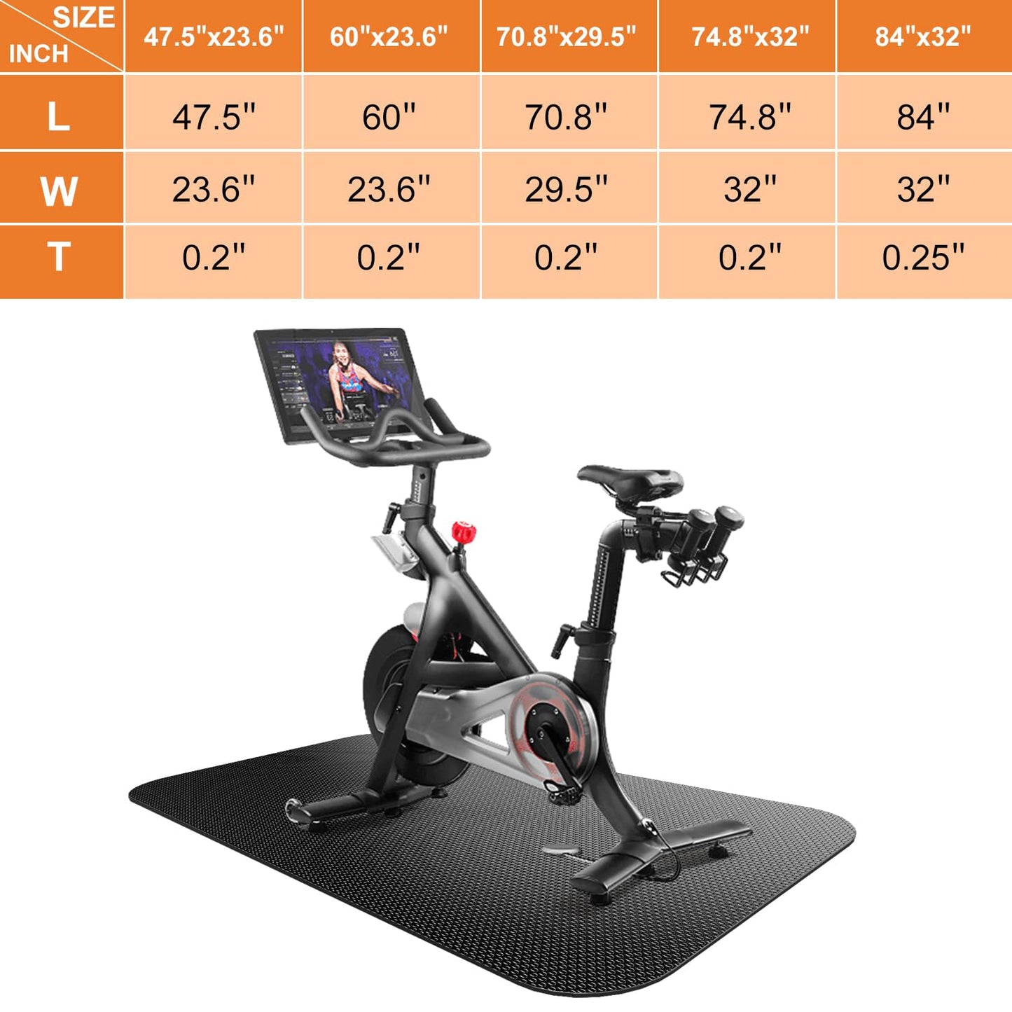 Treadmill Mat,Bike Mat,Stationary Bike Mat,Foldable Treadmill Mat for Hardwood Floors and Carpet.for Exercise Bike,Exercise Equipment Indoor Cycles,Rowing Elliptical (23.6" X 47.5")