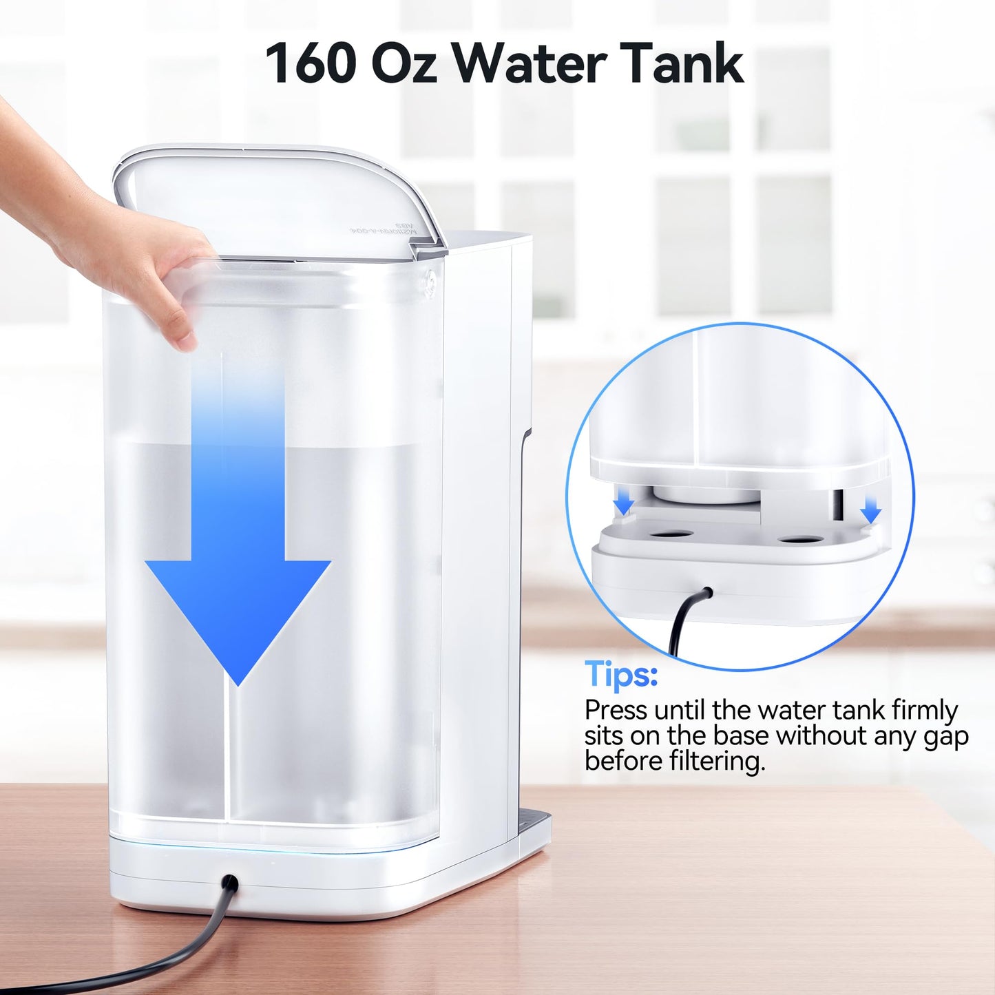 Thereye Reverse Osmosis System Countertop Water Filter, NSF/ANSI 58 Tested, 7 Stage RO Filtration, Fast Water Delivery, 3:1 Pure to Drain, BPA Free Water Purifier for Home, No Installation