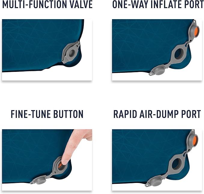 Sea to Summit Comfort Deluxe Self-Inflating Foam Double Sleeping Pad, Byron Blue