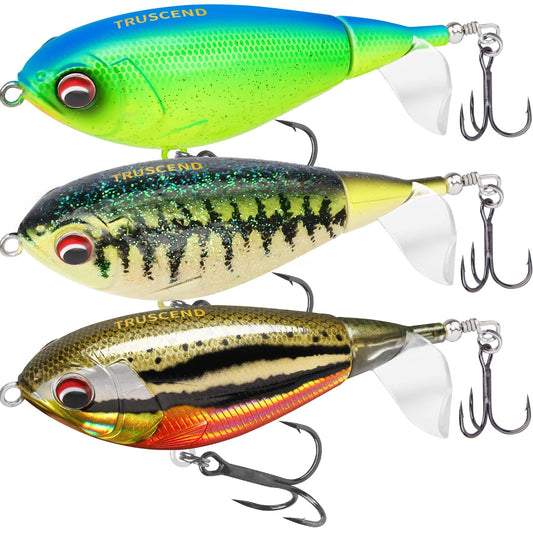 TRUSCEND Fishing Lures with BKK Hooks, Whopper Fishing Lures for Freshwater or Saltwater, Lure for Bass Catfish Pike, Fishing Wobble Bass Bait Teasers Fishing Gifts for Men