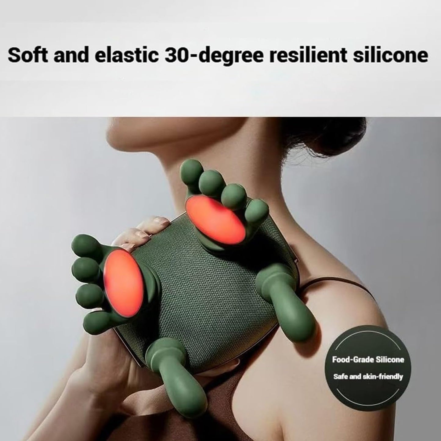 Airlandolists Neck and Shoulder Massager with Heat, Electric Simulated Human Hand Cervical Trapezius Neck Massager Pillow, Deep Tissue 3D Kneading Massagers for Shoulder, Leg(2Pcs)