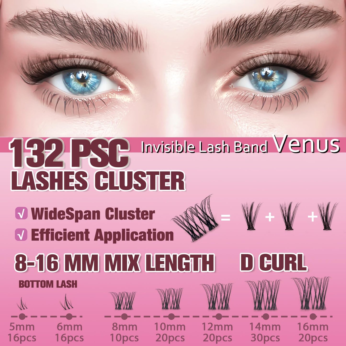 uCoolMe Invisible Lash Band Venus Lash Clusters Plus Bond & Seal