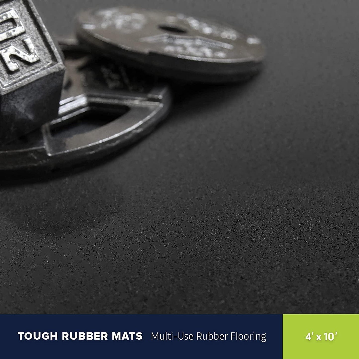 Flooring Inc 1/4" Tough Rubber Flooring Roll | Flexible Recycled Rubber Gym Floor Mats for Home Gym | Heavy Duty Rubber Mat for Home Gyms, Sheds, Horse Stall Mat or Trailer | 3'x4' | Gray
