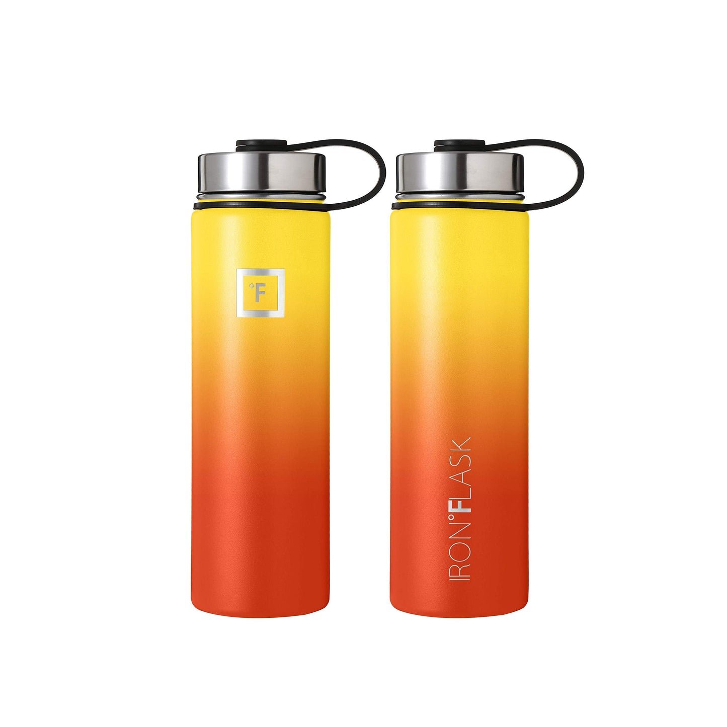 IRON °FLASK Sports Water Bottle - 650 ml, 3 Lids (Spout Lid), Vacuum Insulated Stainless Steel, Double Walled, Thermo Mug, Metal Canteen