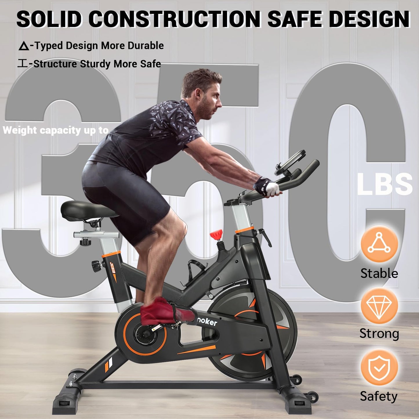 Exercise Bike, WENOKER Magnetic Resistance Stationary Bike for Home, Indoor Bike with Whisper Quiet, Heavy Flywheel and Upgraded LCD Monitor