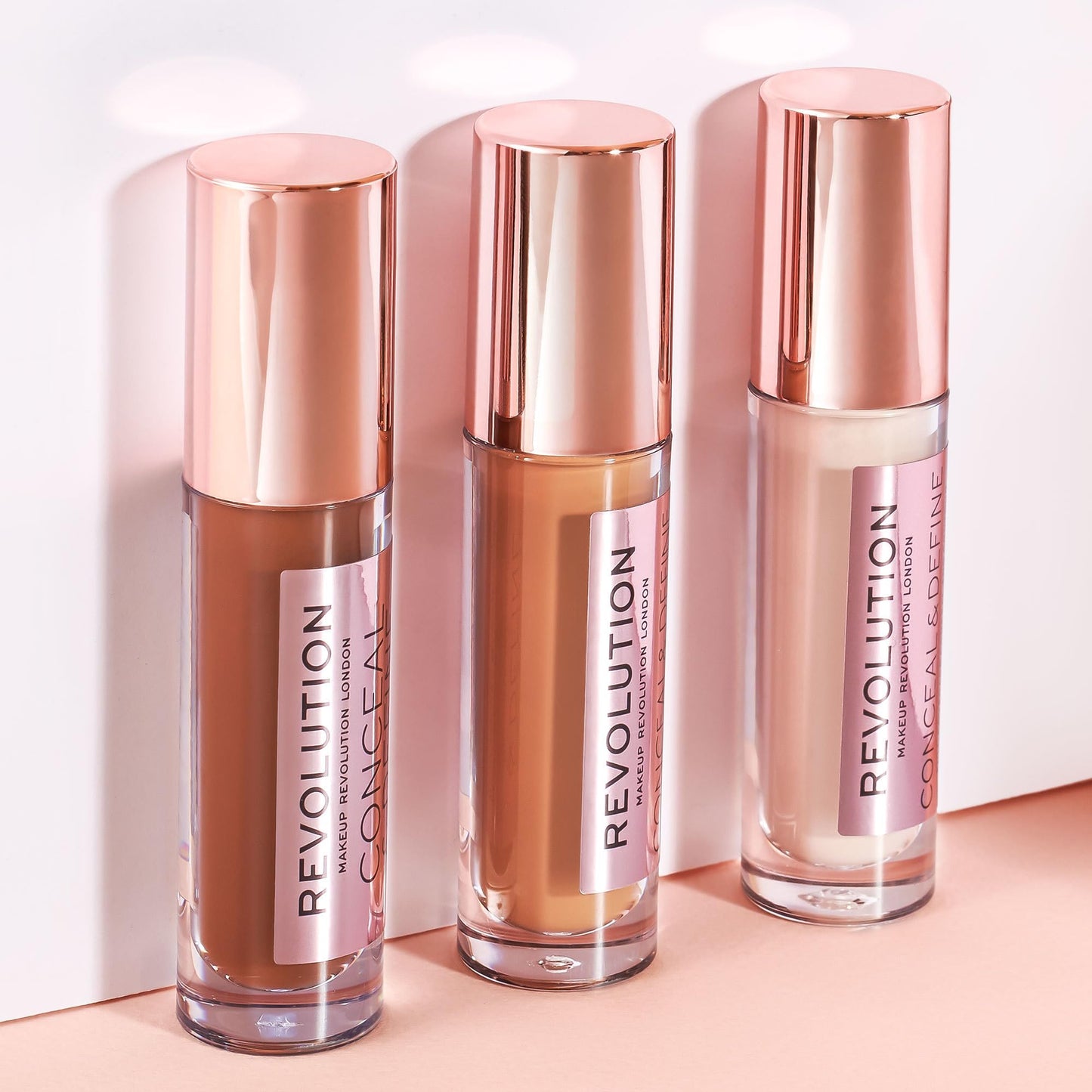 Revolution Beauty, Conceal & Define Concealer, Full Coverage & Lightweight, Long-Lasting Matte Finish, Vegan & Cruelty Free, C3 Fair to Light Skin Tones, 0.14 Oz. (Pack of 2)