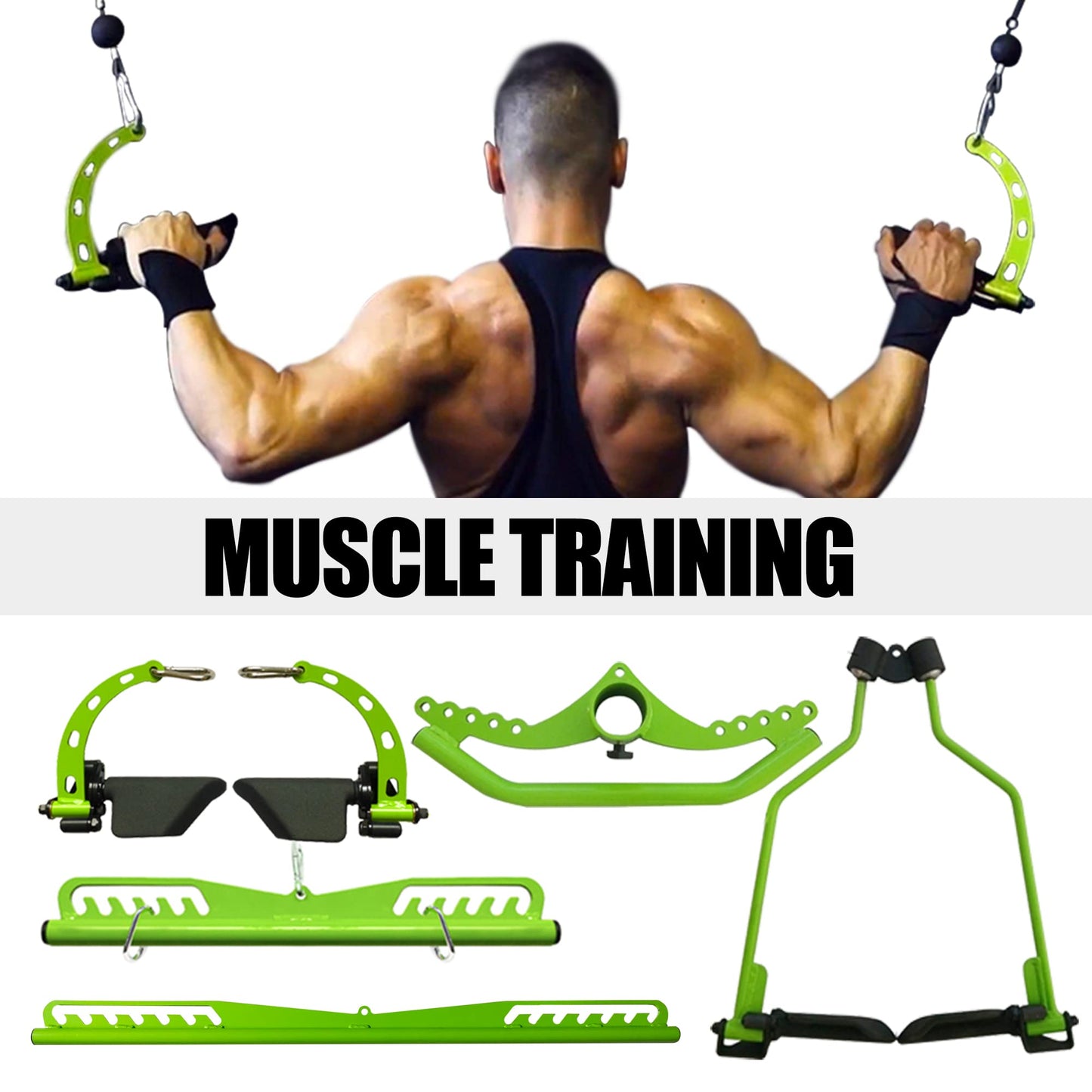 Home Gym Fitness Spreader Bar, Multi-Grip Wide Lat Pull Down Bar, Neutral Grip Handle, Attachments Long Bar for Cable Pulley System Mahine, T-bar Row Landmine Attachment (SP-SHORT BAR)