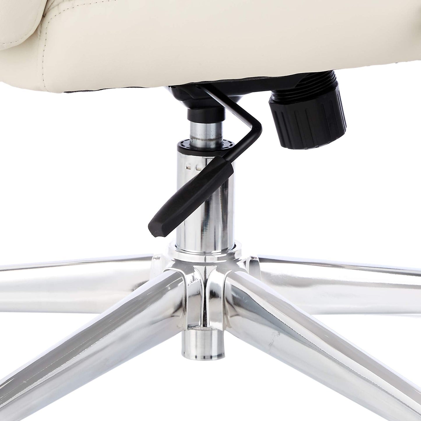 Amazon Basics Executive Desk Chair with Easy Assembly, 275lb Capacity, Oversized Cushion, 29.13"D x 25.2"W x 43.11"H, Ivory Bonded Leather