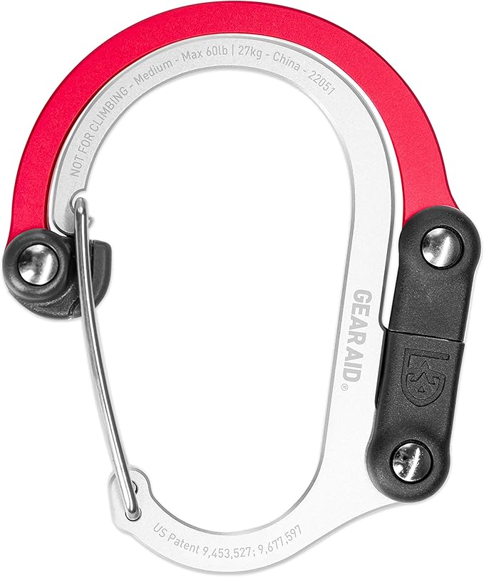GEAR AID HEROCLIP 360° Swivel Carabiner Gear Clip and Hook (Medium) for Camping, Backpack, Suitcases and Garage Organization