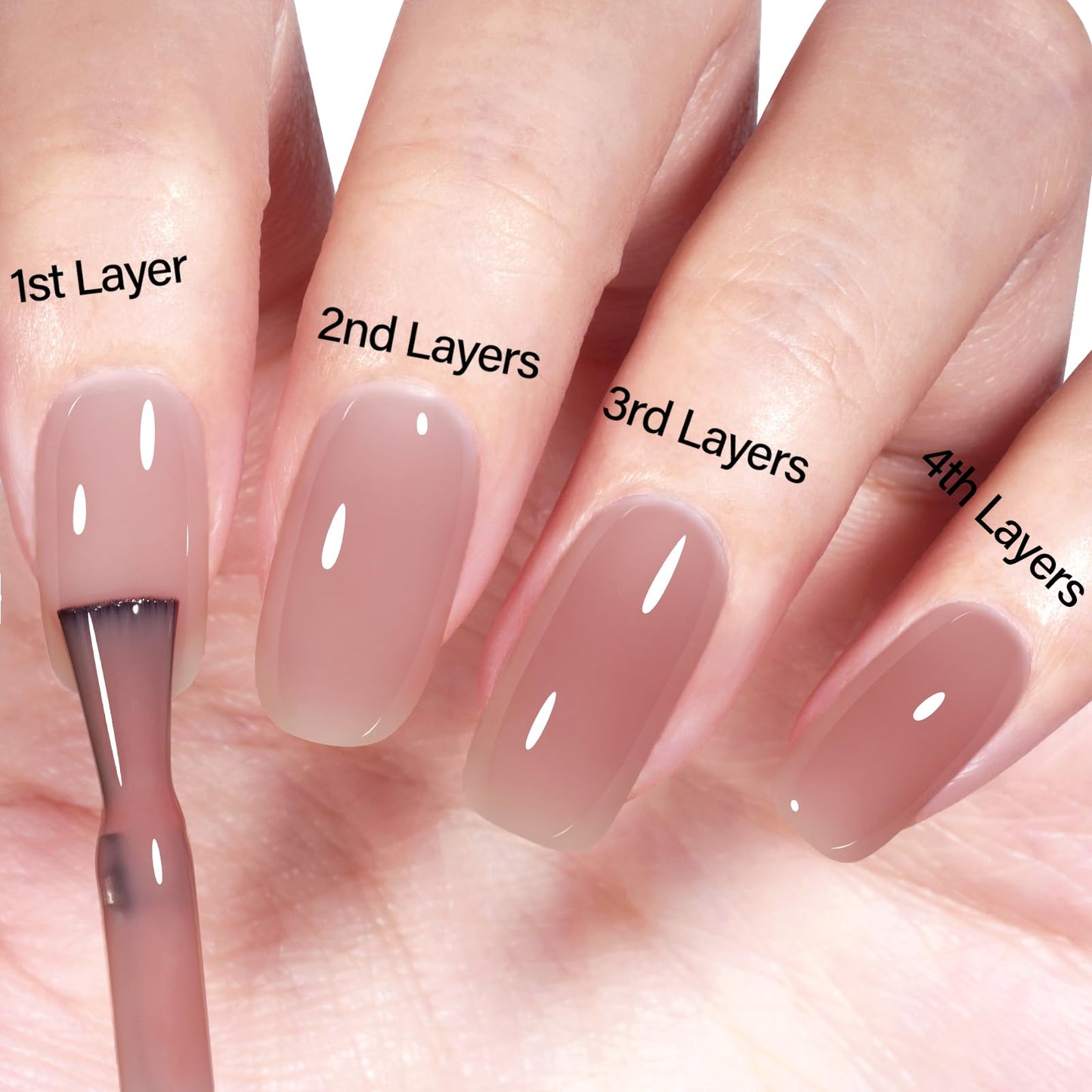 AILLSA Nude Gel Polish Dusty Pink Jelly Gel Nail Polish Sheer Neutral Color Translucent Gel Polish Long Lasting Natural Pink Nails Soak Off U V Gel for Nail Art at Home Valentine Gift 0.51 Fl Oz ZD25