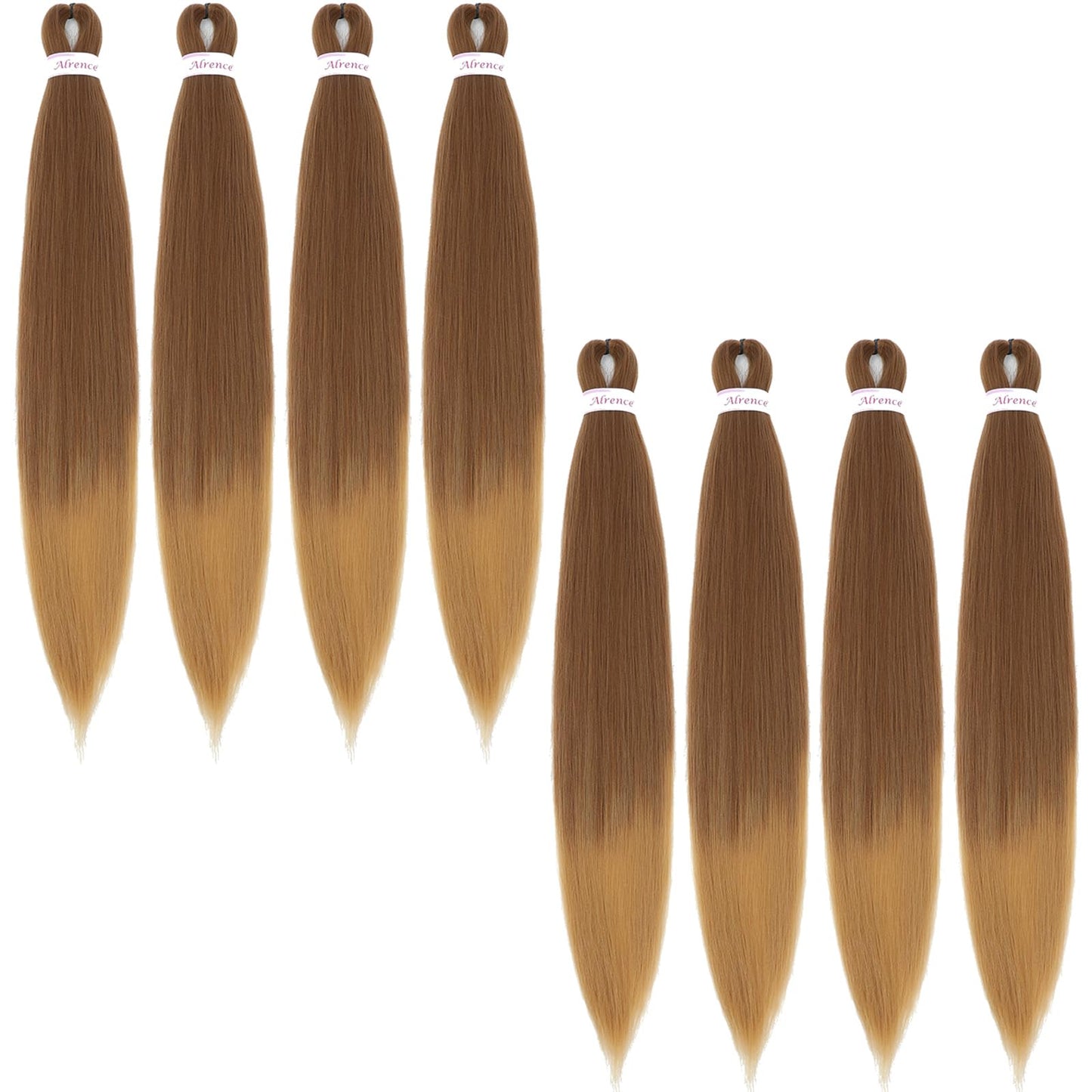 Alrence Pre Stretched Braiding Hair Long Braid 30 Inch 8 Packs Professional Braiding Hair Extensions Synthetic Crochet Twist Braids (30 Inch, 30/27)