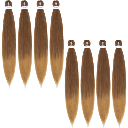 Alrence Pre Stretched Braiding Hair Long Braid 30 Inch 8 Packs Professional Braiding Hair Extensions Synthetic Crochet Twist Braids (30 Inch, 30/27)
