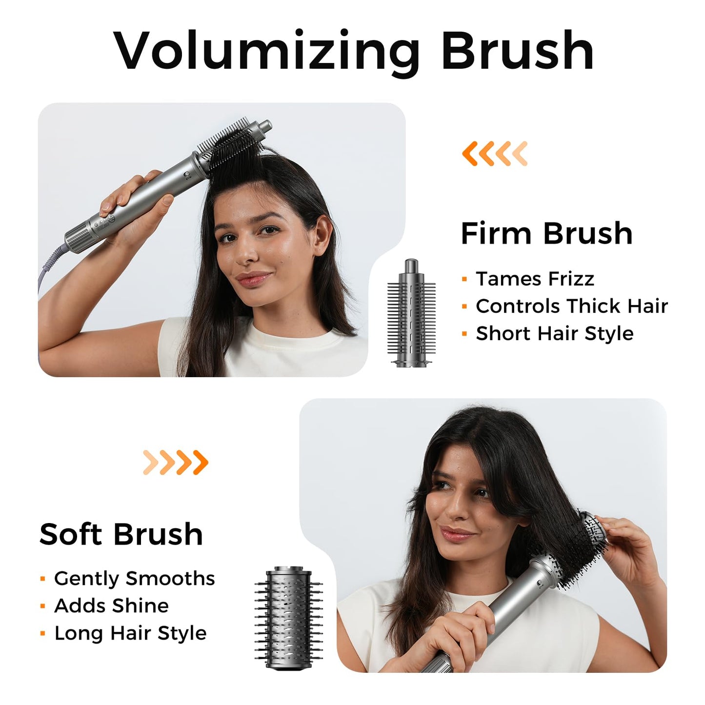 All-in-One Hair Dryer Brush & Auto Air Curler - 160000 RPM High-Speed Styler - Reduces Heat Damage & Frizz Hair Curling Iron - Ionic Blow Dryer Brush for All Types (Nickel)