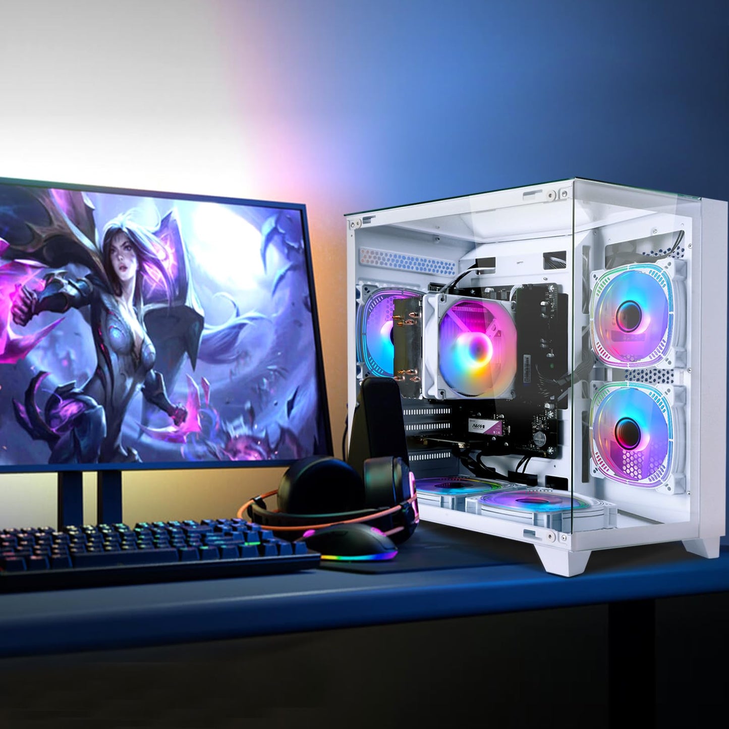 LXZ Desktop Computer, R5 5600G, 4.4GHz, 16GB DDR4, 1TB NVMe SSD