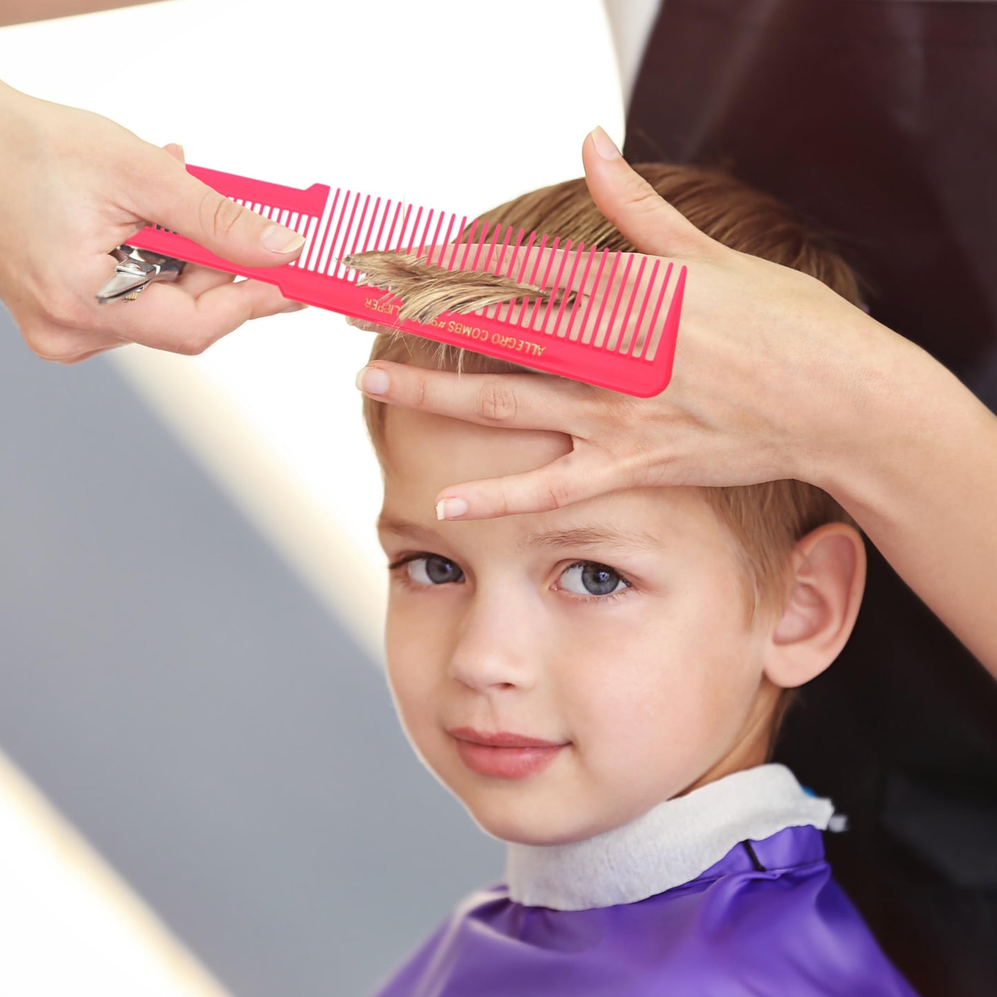 Allegro Combs 9000 Clipper Cutting Combs Blending Combs Fading Combs 6 Pk. (Neon Pink)