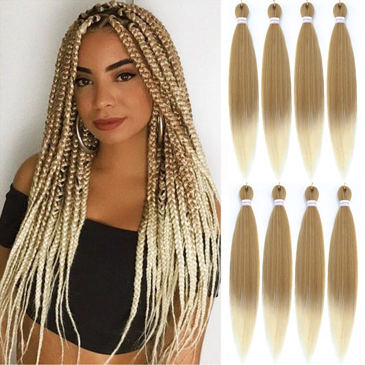 Alrence Pre Stretched Braiding Hair Long Braid 30 Inch 8 Packs Professional Braiding Hair Extensions Synthetic Crochet Twist Braids (30 Inch, 27/613)