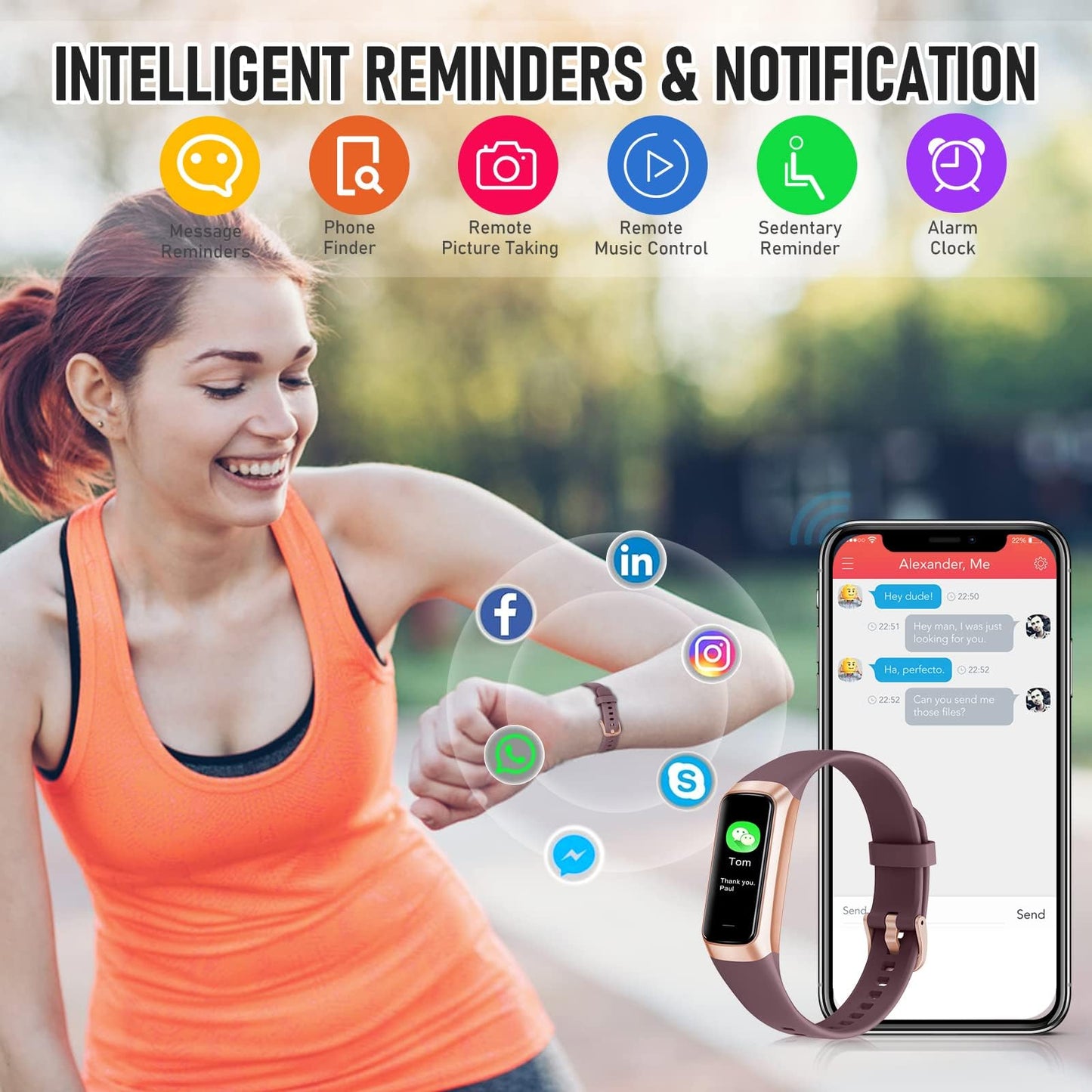 Bakoor Fitness Tracker, 1.10" Step Tracker with 24/7 Heart Rate, Blood Pressure, Activity Tracker Step Counter with Pedometer, Calories, Sleep Trackers, Fitness Watch for Sports Women Men