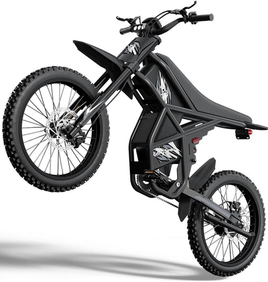 Riding'times GT73 Electric-Dirt-Bike for Adults Teens, 25" Knobby Tire 2400W Electric-Motorcycle with 48V 36.4AH Battery Ebike 37MPH Hydraulic Brakes Mountain Off-Road EBike