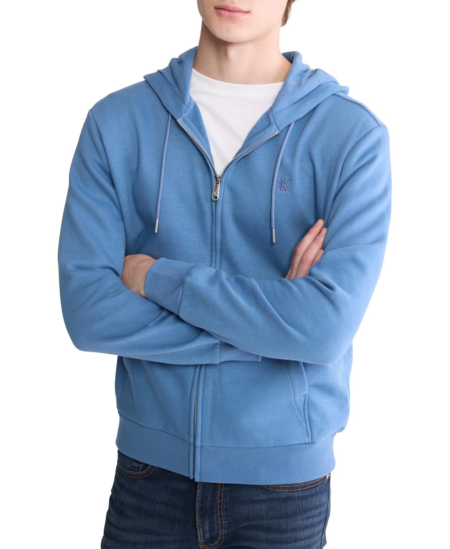 Calvin Klein Men's Relaxed Fit Archive Logo Fleece Full Zip Hoodie