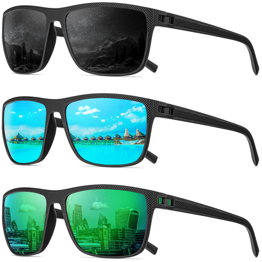 QALLY Polarized Sunglasses Men, Mens Sunglasses Polarized UV protection Lightweight Sun Glasses for Driving Fishing Golf