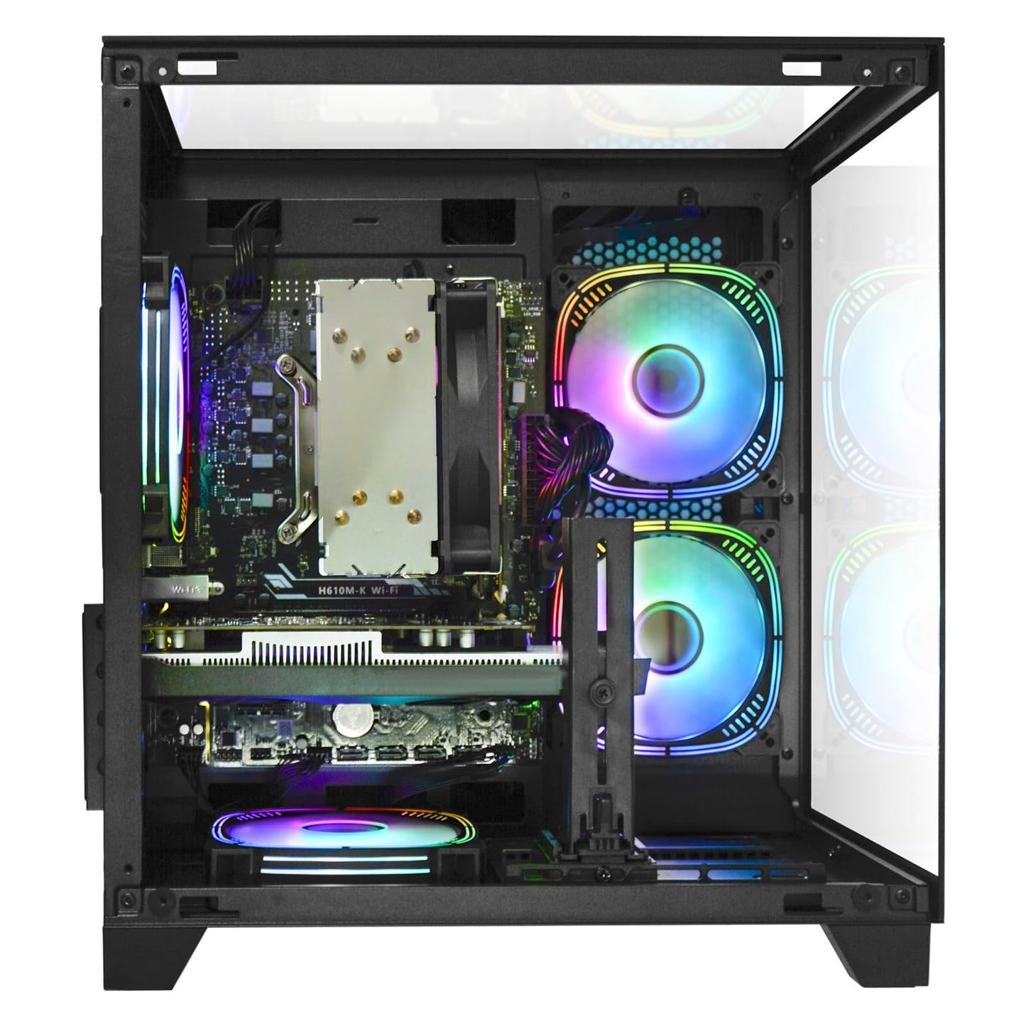 Gaming PC, Prebuilt Desktop with Intel 12th Core i5-12400F & GeForce RTX3050, 32G DDR4 RAM, 1TB NVME SSD, Tower Computer for Gaming, Home and Office (Black)