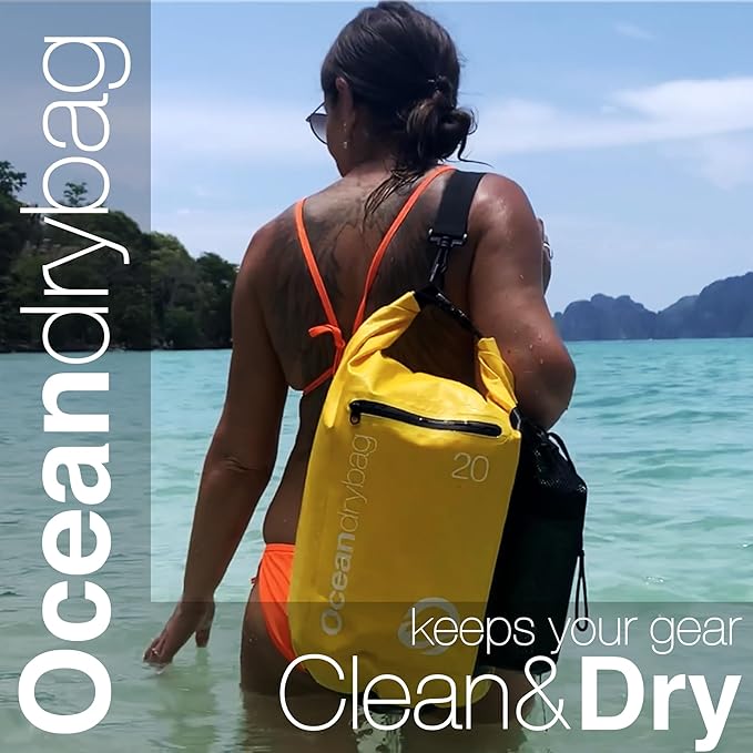 Oceandrybag - Waterproof Dry Bag Backpack - Floating Dry Sack Portable for Kayaking, Beach, Rafting, Boating, Hiking, Camping, Fishing with Waterproof Phone Case