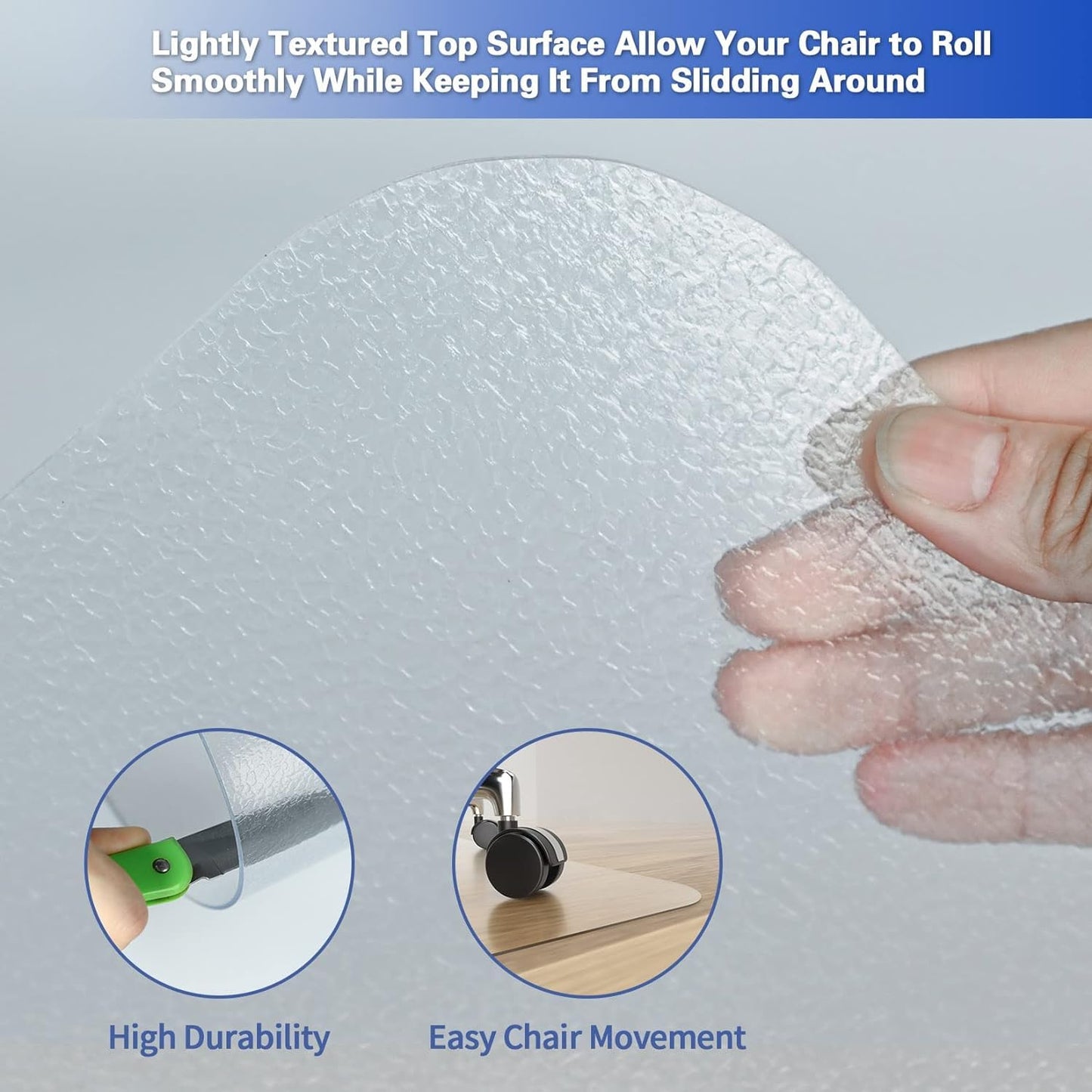 Amyracel Office Chair Mat for Low Pile Carpets, 35” x 55” Computer Chair Mat for Carpet, Clear Desk Chair Mat for Carpeted Floors, Easy Glide Floor Protector for Desk Chair