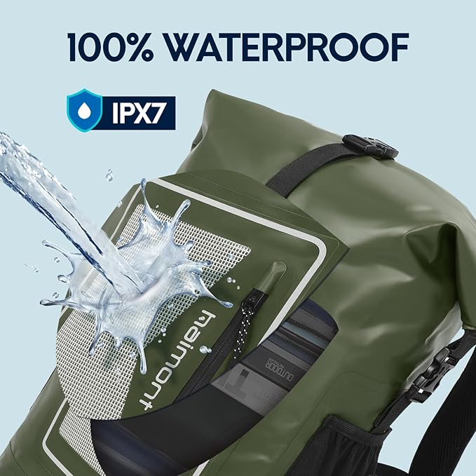 Haimont Waterproof Backpack Dry Bag Floating Roll Top Dry Sack Durable Backpack for Kayaking, Surfing, Rafting, Fishing, 30L