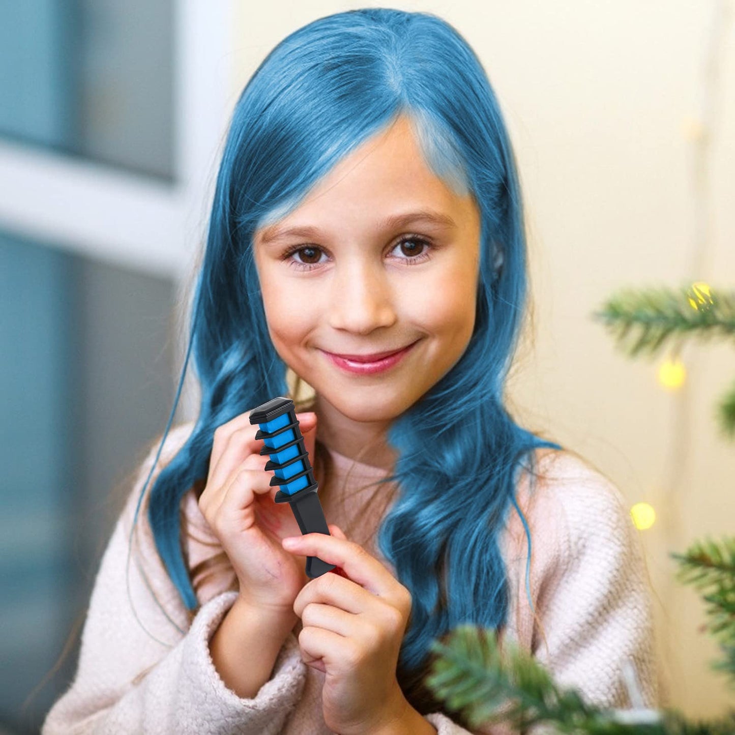MSDADA New Hair Chalk Comb Temporary Hair Color Dye for Girls Kids with Light Color Hair, Washable Hair Chalk for Girls Age 4 5 6 7 8 9 10 Birthday Cosplay DIY, Easter Stocking Suffer