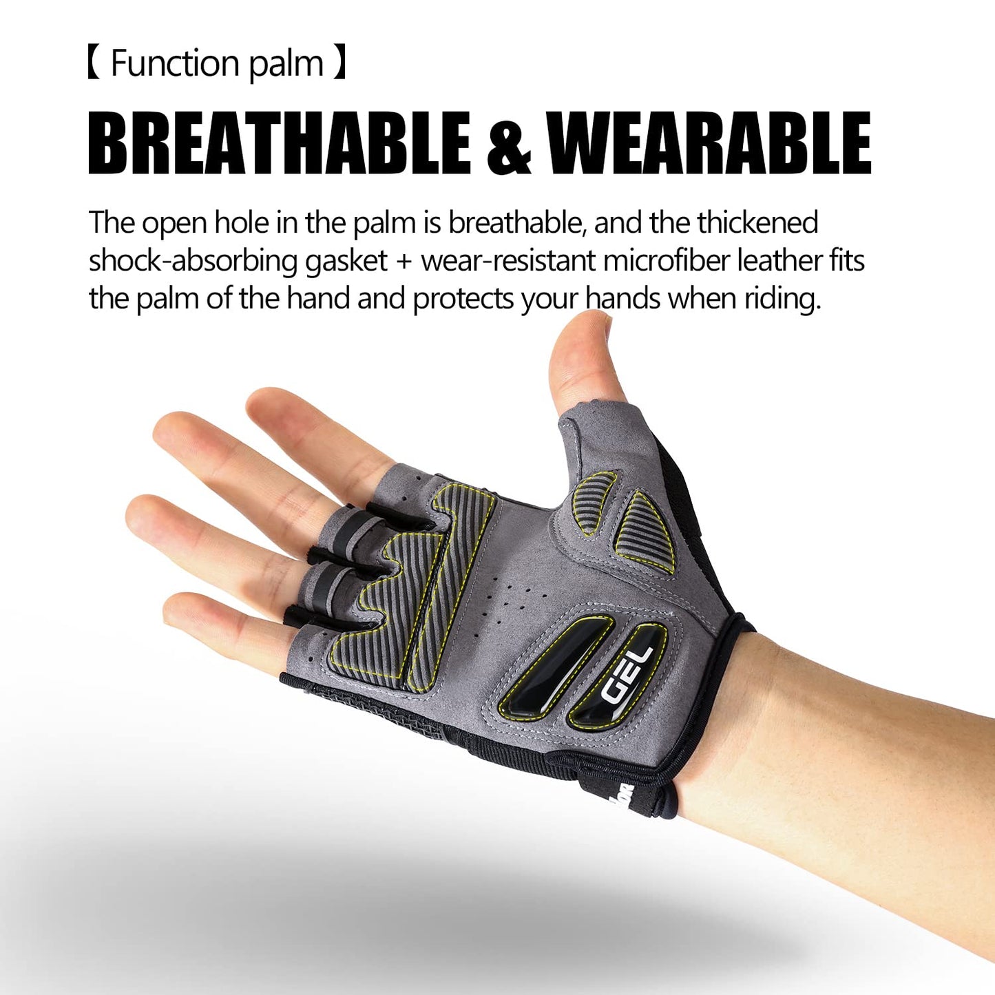 KynciLOR Cycling Gloves Bike Gloves for Men Women Breathable Half Finger Mountain Bike Gloves Shock-Absorbing Liquid Silica Gel Pad Anti-Slip Bicycle Gloves