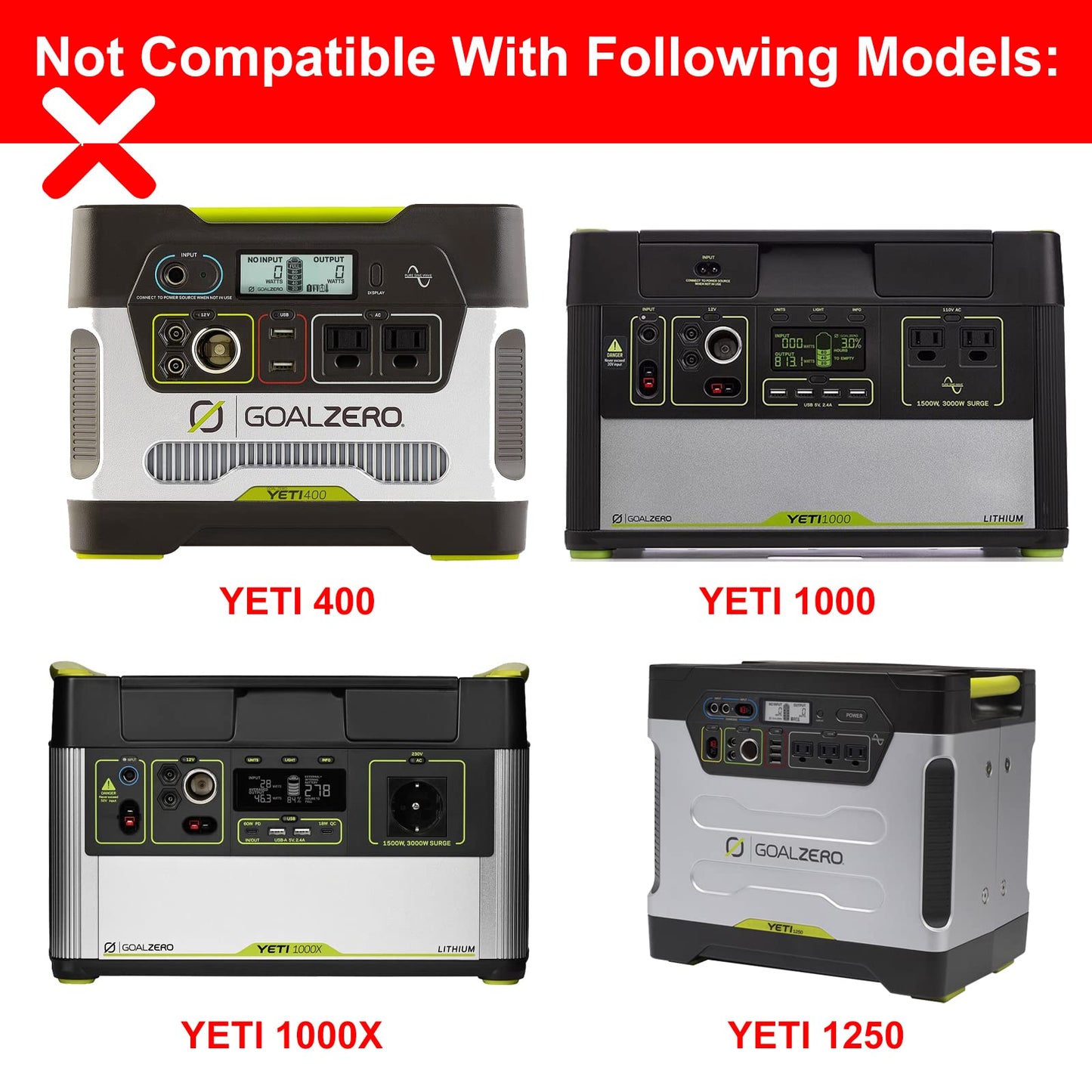 15V 60W Replacement for Goal Zero Yeti Charger AC Adapter for Goal Zero Yeti 150 400 200X 500X Portable Power Station Explorer Solar Generator for FANLIDE Portable Power Station Power Supply Cord
