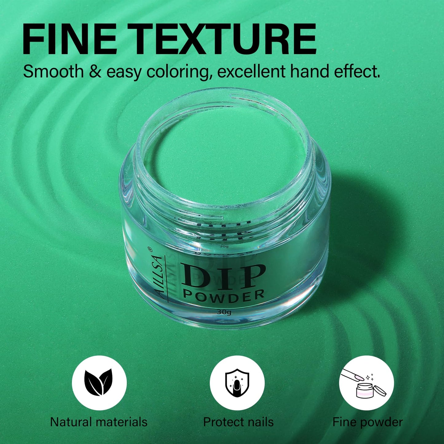 AILLSA Valentine's Day Dip Powder Emerald Green Color Nail Dipping Powder Fall Winter Gel Dip Powder for DIY Manicure Salon at Home Easy to Use Nail Dip Powder (1 Oz)