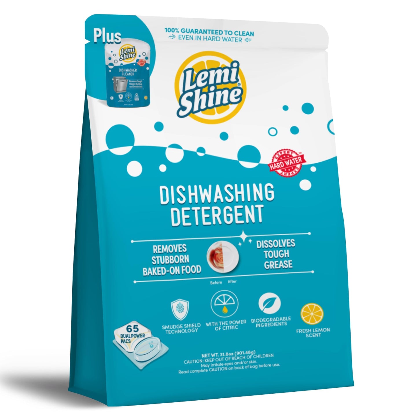 Lemi Shine Natural Dishwasher Pods | All-In-One Powder & Gel Dishwasher Detergent Pods with Powerful Citric Acid | Eco Friendly Dish Wash Cleaning Supplies (52 Count)