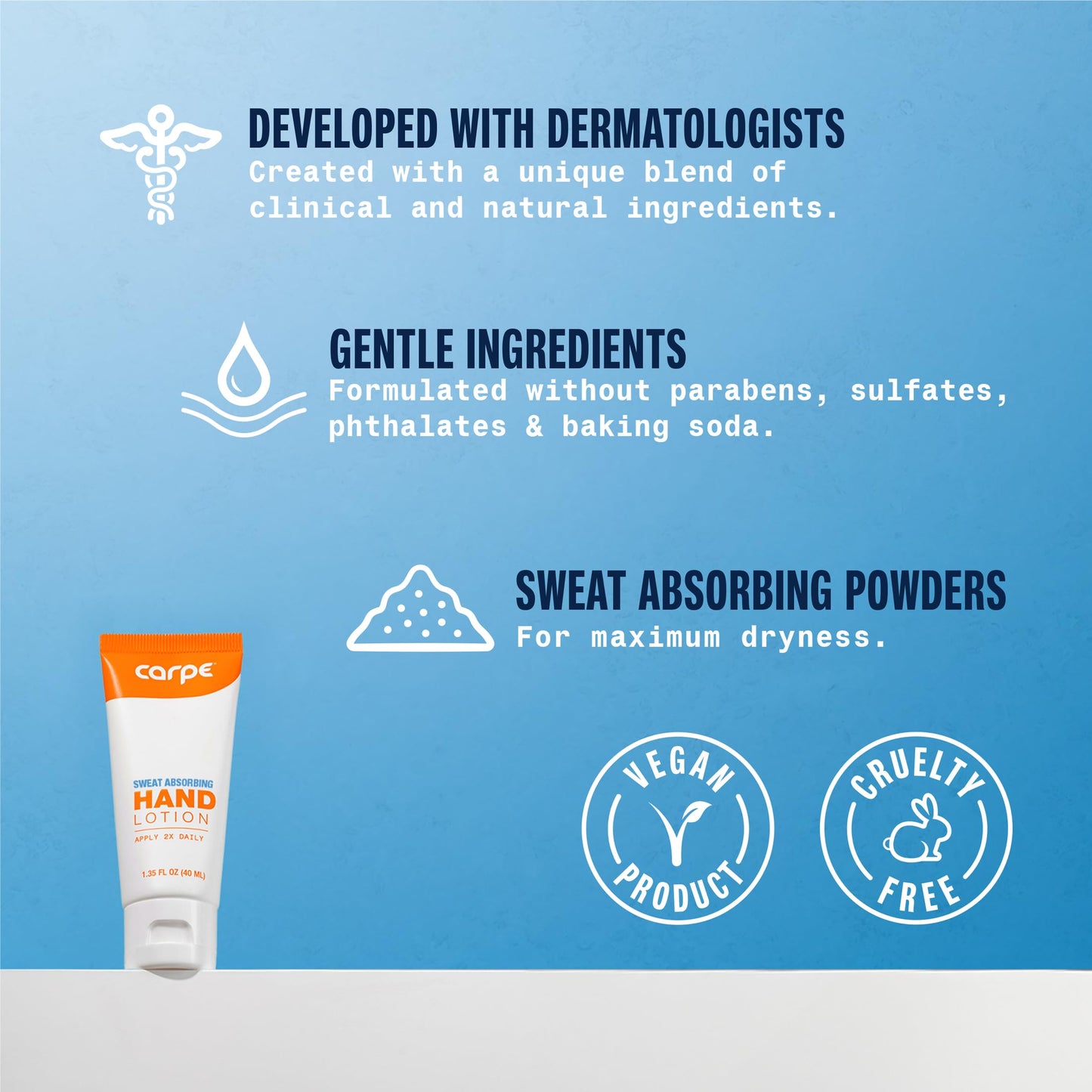 Carpe Antiperspirant Hand Lotion (Pack of 2), A dermatologist-recommended smooth lotion that helps stop hand sweat, great for hyperhidrosis or excessive sweat (Original Eucalyptus)