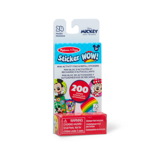 Melissa & Doug Sticker Wow!™ Mini Activity Pad and 200+ Refill Stickers for Stamper Arts and Crafts Fidget Toy Collectibles – Assorted Disney
