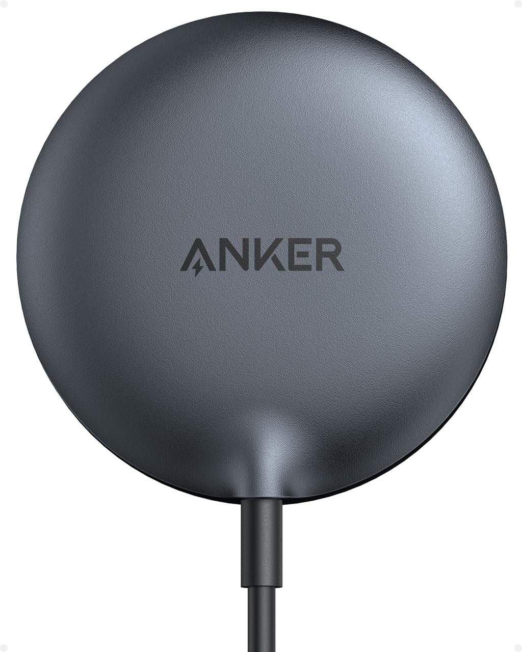 Anker MagSafe Charger Pad, MagGo iPhone 16 Wireless Charging Pad, Qi2 Certified 15W Wireless Charger, Compatible with iPhone 16/16 Plus/16 Pro/16 Pro Max/15/14/13/12 Series (Adapter Not Included)