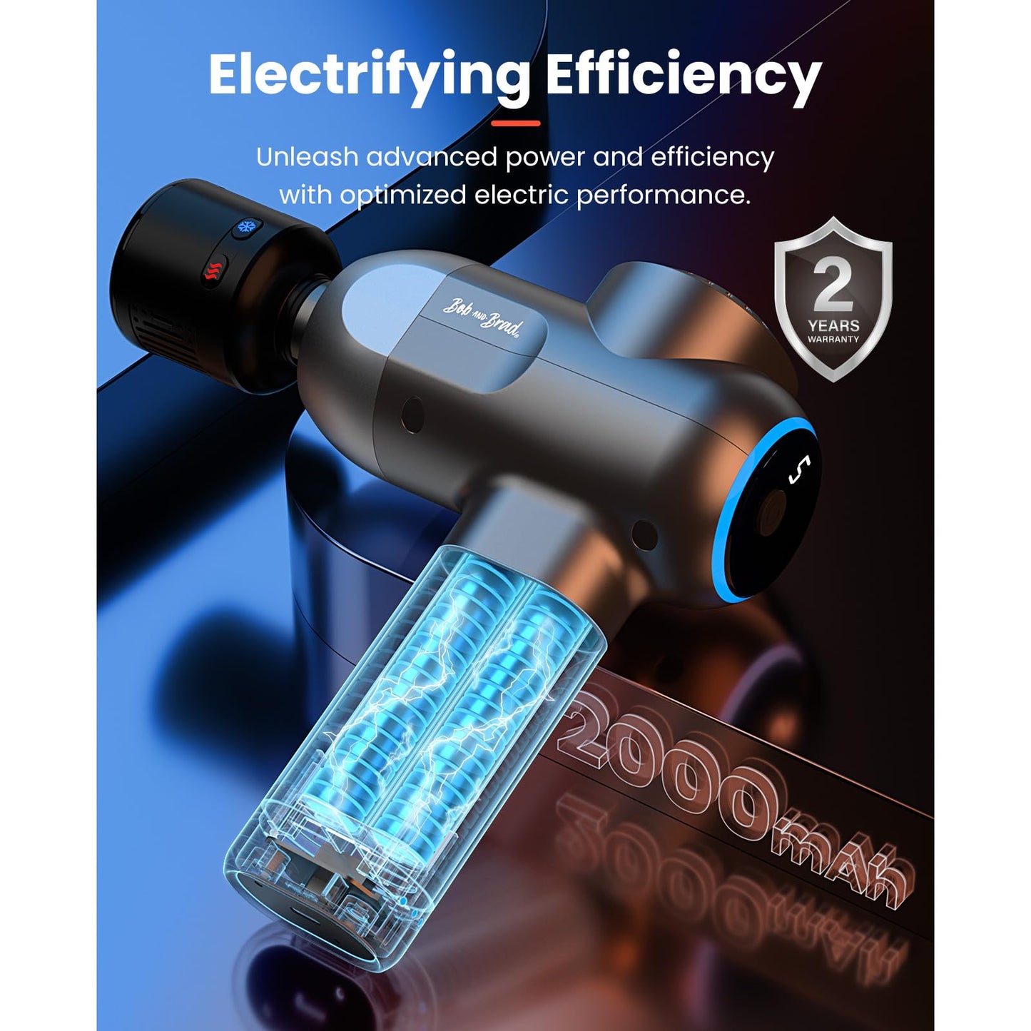 BOB AND BRAD C2 Pro Massage Gun with Heat and Cold Therapy, Mini Massager Gun Deep Tissue, Heated Professional Electric Back Massager for Athletes, Handheld Massager