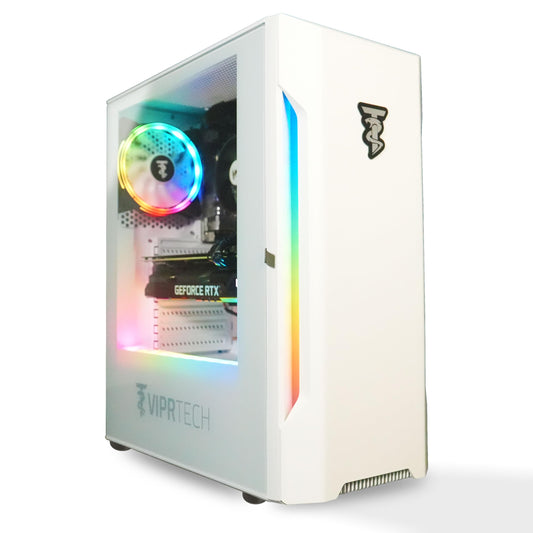 ViprTech Rebel 2.0 Gaming PC - AMD Ryzen 5 3600 (4.2Ghz Turbo), RTX 3050 6GB, 32GB DDR4 3200, 1TB NVMe SSD, WiFi BT, RGB, Windows 11 Pro, Desktop Computer Tower, White