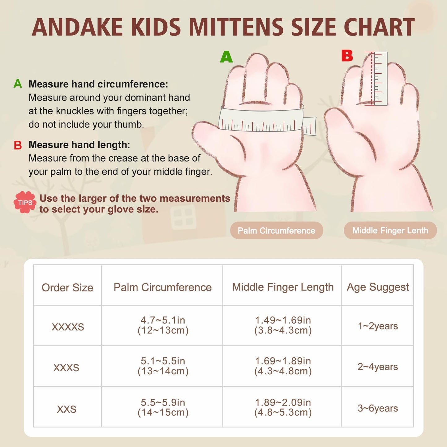 Andake Kids Ski Mittens Gloves with Long Cuff Waterproof Winter Warm Snow Gloves for Toddler Baby Girls and Boys (Black,3-6Y)