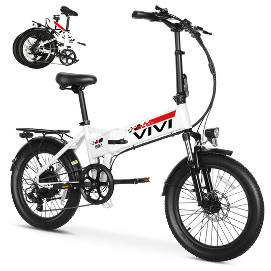 Vivi Electric Bike, 20" Folding Electric Bike 500W Ebikes for Adults, Adult Electric Bicycles with 48V Removable Battery, Professional 7 Speed Foldable Electric Commuter Bike