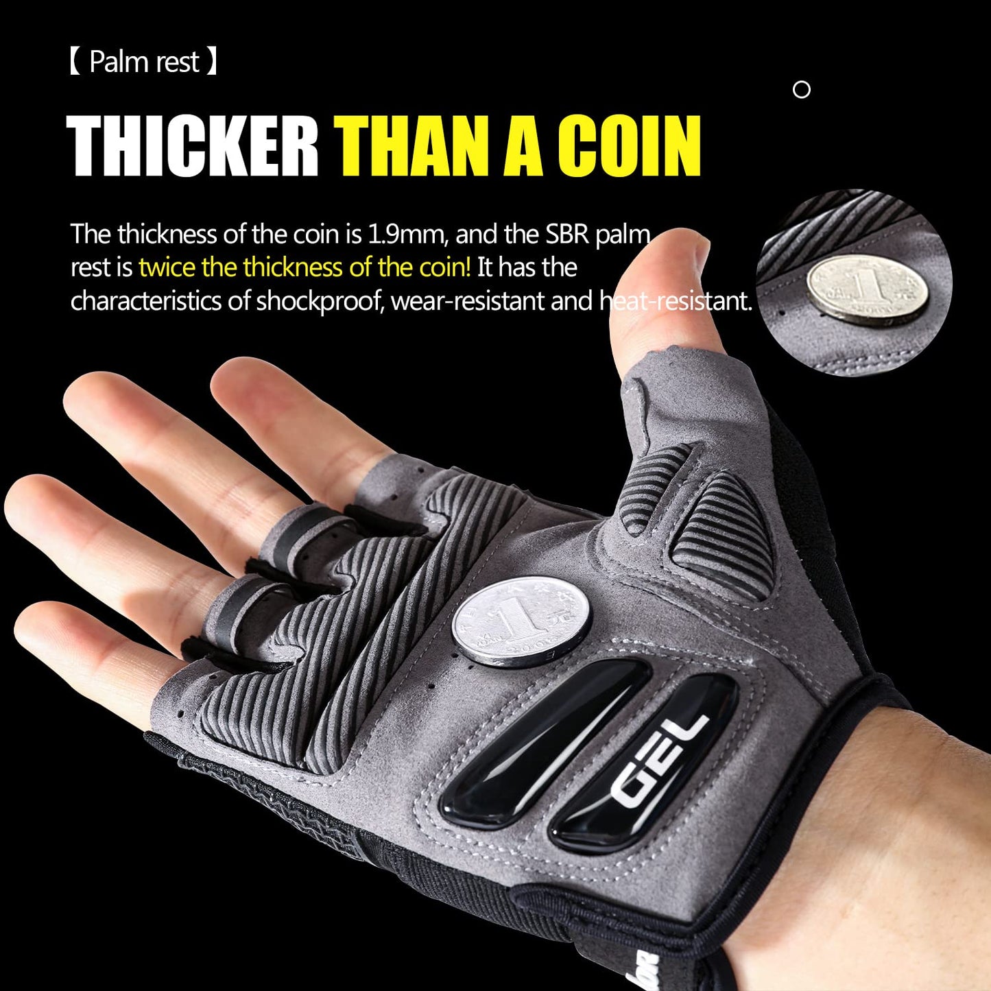 KynciLOR Cycling Gloves Bike Gloves for Men Women Breathable Half Finger Mountain Bike Gloves Shock-Absorbing Liquid Silica Gel Pad Anti-Slip Bicycle Gloves