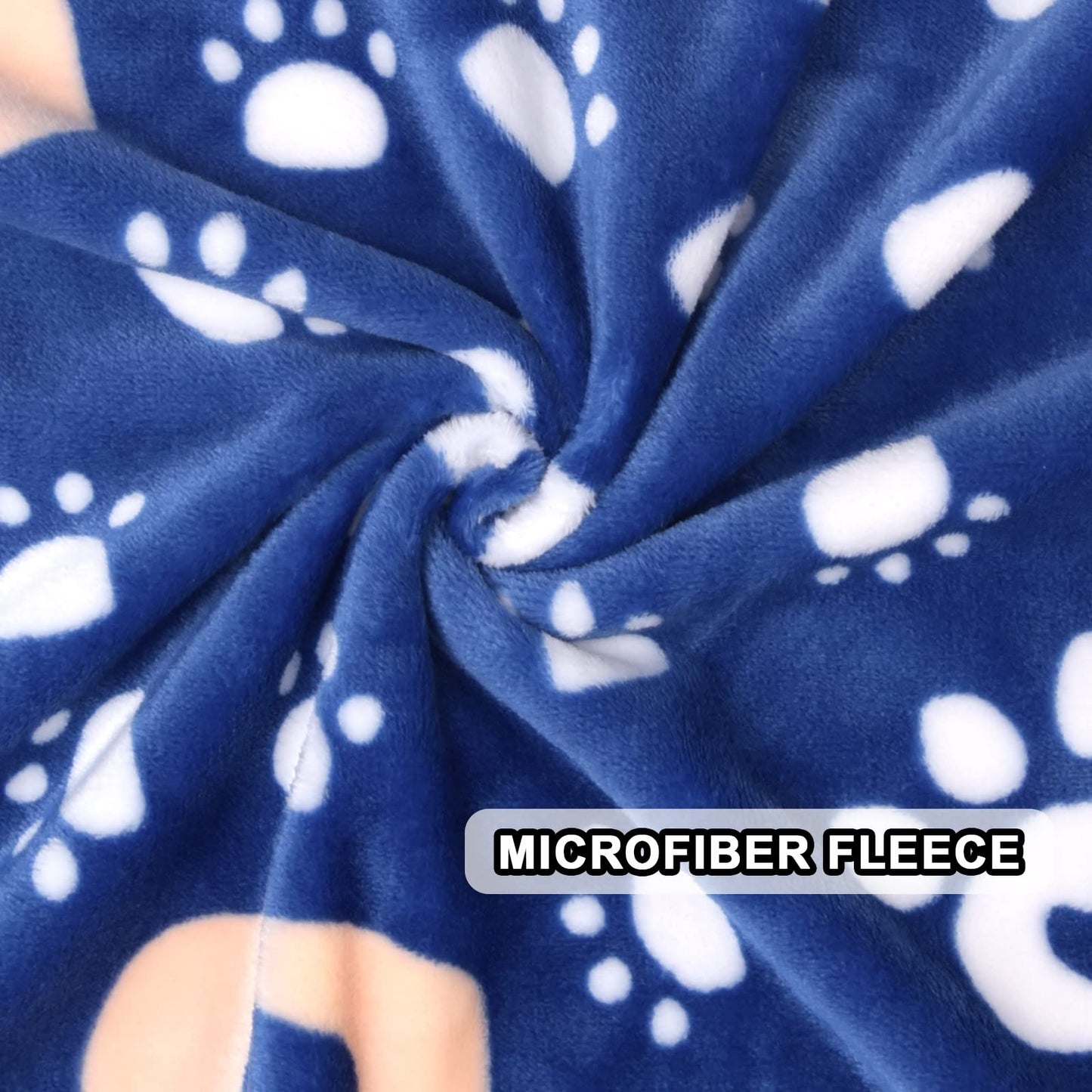 AHOOCUSTOM Dog Blanket, Soft Fleece Dog Blankets for Small Medium Dogs, Fluffy Flannel Pet Cat Puppy Blanket Mat Cover for Bed Couch, Cute Paw Print Throw Blanket for Dogs, Blue 40"X30"
